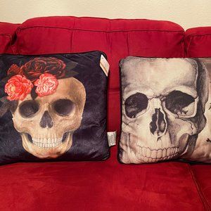 Set of 2 Skull Halloween Decorative Pillows by Ashland